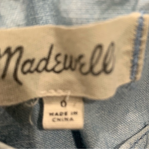 Madewell Chambray Button Up Sundress with Tie Straps, Size: - Picture 10 of 13